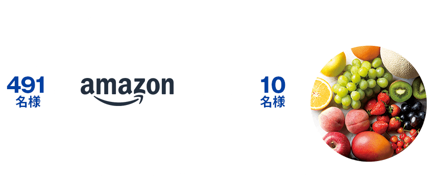 Amazonギフトカード521円分491名様 選べるフルーツギフト10名様